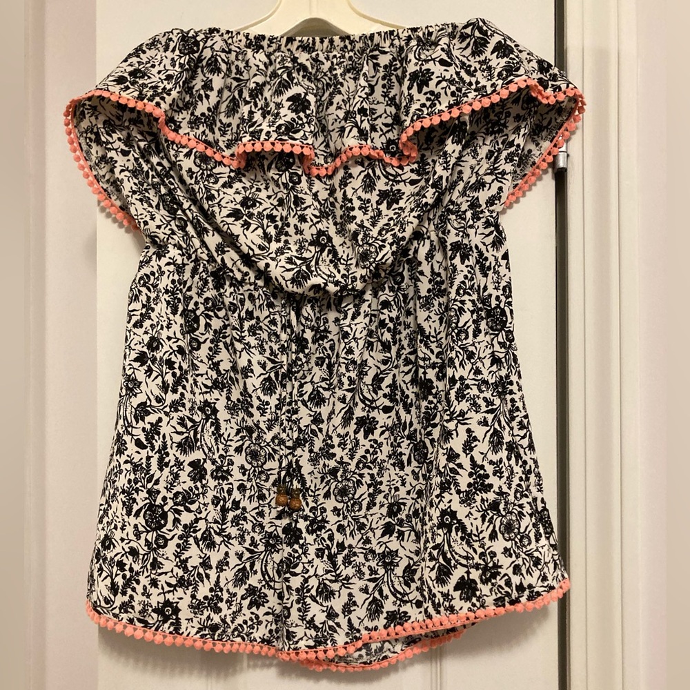 Rewind Strapless Patterned Romper, Size M (juniors)